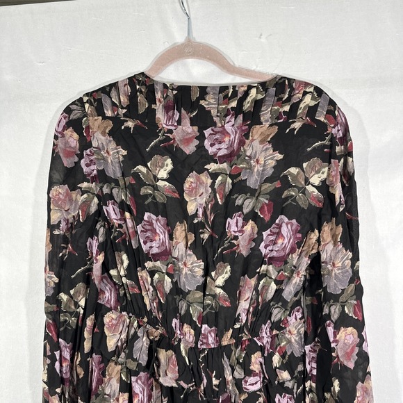 NWT The Kooples [ SZ 3 ] English Rose Floral Long Sleeve Maxi Dress Black #U1266 - Picture 15 of 16